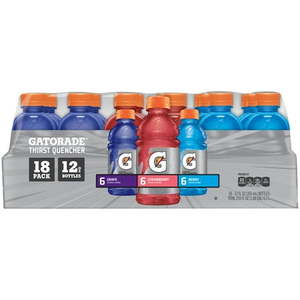 lot 1180 image: Gatorade Thirst Quencher Sports Drink, Variety Pack, 12 oz Bottles, 18 Count