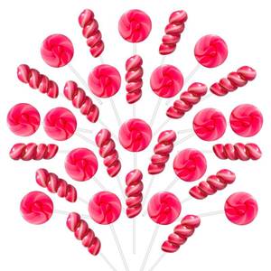 lot 1189 image: 32 Pack Strawberry Pink Twisty &amp Swirl Lollipops Candy Bulk (16  16 Mixed), No artificial dyes, Candy Swirl Lollipops Individually Wrapped Suckers, Valentines Day Party Candies