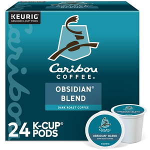 lot 1195 image: Caribou Coffee  Obsidian Blend Dark Roast K-Cup Coffee Pods  24 Count (825)