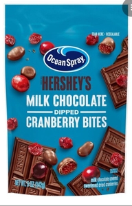 lot 1208 image: Ocean Spray Hersheys Milk Chocolate Cranberry Bites 12 5 Oz Bags
