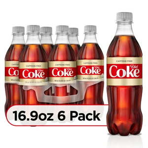 lot 1213 image: Diet Coke Caffeine-Free Bottles, 16.9 fl oz, 6 Pack