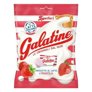 lot 1239 image: Sperlari Galatine Strawberry Individually Wrapped Milk Tablets  4.05 oz Bag