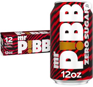 lot 1242 image: Mr. Pibb Zero Sugar Cherry Soda Pop Fridge Pack Cans, 12 fl oz, 12 Pack