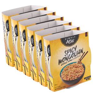 lot 1244 image: Simply Asia Spicy Mongolian Noodle Bowl, 8.5 oz (Pack of 6)