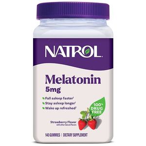 lot 1246 image: Natrol Melatonin Gummies  Sleep Support for Adults  Strawberry Flavor  5mg  140 Count