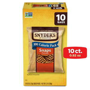 lot 1262 image: Snyder s of Hanover Pretzels  Snaps 100 Calorie Packs  10 Ct Multipack