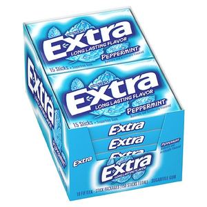 lot 1273 image: EXTRA PEPPERMINT FLAVOR SUGAR FREE GUM 10 PACKS