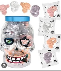 lot 1278 image: Halloween Skull Ring Candy Container Set