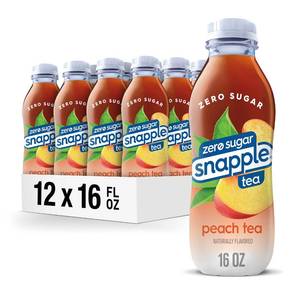 lot 1315 image: Snapple Zero Sugar Peach Tea, 16 fl oz recycled plastic bottle (Pack of 12)
