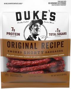 lot 1339 image: Dukes Original Recipe Smoked Shorty Sausages 5 Oz Bag