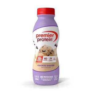 lot 1345 image: Premier Protein Shake, Cookie Dough, 30g Protein, No Added Sugar, 24 Vitamins & Minerals to Support Immune Health, 11.5 fl oz, 4 pack