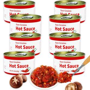 lot 1402 image: Mushroom Hot Sauce, Delicious Chopped Chili Sauce, Spicy Chili Oil and Chili Paste with High-Grade,Instant Mushroom Sauce, Low fat fitness Vegan seasoning(8 pack)