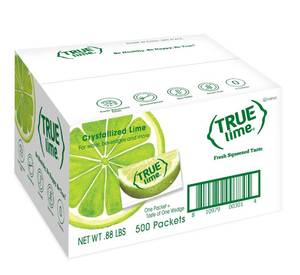 lot 1430 image: True Lime 500ct (Pack of 1) - Water Enhancer - Bulk Dispenser - 0 Calorie Drink Mix Packets For Water - Sugar Free Lime Flavoring Powder Packets
