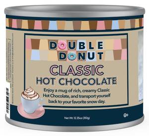 lot 1449 image: Double Donut Coffee Classic Bulk Hot Chocolate Mix, Rich Hot Cocoa 12 Ounce Canister, Hot Chocolate Powder