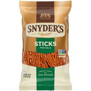 lot 1465 image: SNYDERS OF HANOVER, STICKS PRETZELS 16OZ