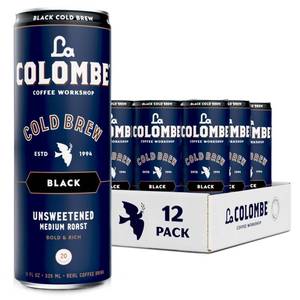 lot 1480 image: La Colombe Coffee, Cold Brew Black, Unsweetened, 11 fl oz Cans (Pack of 12), Coffeehouse Quality, Natural Sweetness, Specialty Grade Coffee Beans, Ready-to-Drink On-the-Go