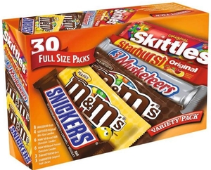 lot 1490 image: Mars Chocolate And Candy Full Size Variety Pack - 56.11oz30ct