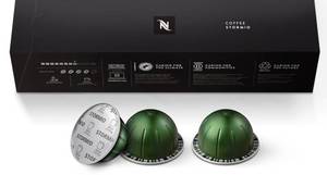lot 1508 image: Nespresso Capsules Vertuo, Stormio, Dark Roast Coffee, 10-Count Coffee Pods, Brews 7.8oz.