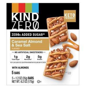 lot 1582 image: KIND Zero Caramel Almond & Sea Salt Bars - 6.2oz5ct