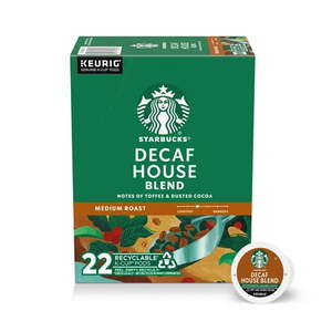 lot 1603 image: Starbucks Decaf House Blend  Hot or Iced Coffee  Medium Roast K-Cup Coffee Pods  22 Count