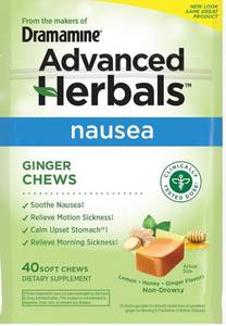 lot 1619 image: Dramamine Advanced Herbals Ginger Chews 40 Count
