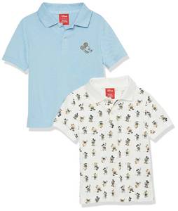 lot 1626 image: Amazon Essentials Disney  Marvel  Star Wars Boys Short-Sleeve Pique Polo Shirts, Pack of 2, Mickey Peace, X-Large