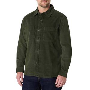 lot 1629 image: Amazon Essentials Mens Regular Fit Corduroy Overshirt, Dark Olive, Large - Retail $30