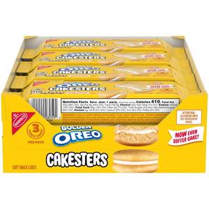 lot 1630 image: OREO Golden Cakesters Soft Snack Cakes, 8-3.03 oz Snack Packs