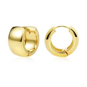 lot 1638 image: Gold Chunky Hoop Earrings for Women Sterling Silver Thick Gold Hoop Earrings Small Huggie Hoops Fashion Jewelry