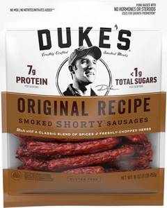 lot 1656 image: Dukes Original Recipe Smoked Shorty Sausages 5 Oz Bag