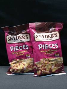 lot 1658 image: 2 pk PRETZEL PIECES, HONEY, MUSTARD & ONION 8 Oz