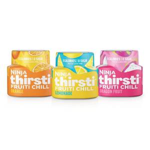 lot 1686 image: Ninja Thirsti Flavored Water Drops, 3pk FRUITI CHILL Variety Pack Sugar-Free, Zero Calories, Lemonade, Orange, Dragon Fruit