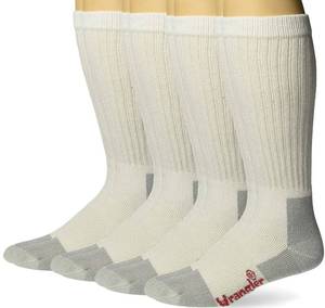 lot 1689 image: Wrangler Mens Riggs Workwear Over the Calf Work Boot Socks Sockshosiery, White, Large (2 PAIRS)