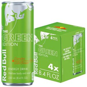 lot 1695 image: Red Bull Summer Edition Energy Drink  Curuba Elderflower  80mg Caffeine  8.4 fl oz  Pack of 4 Cans