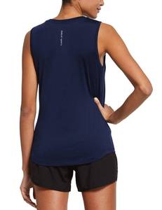 lot 1706 image: baleaf Womens Sleeveless Athletic Shirts Workout Running Tank Tops Active Gym Tops Navy Size M - Retail $30
