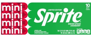 lot 1728 image: Sprite Winter Spiced Cranberry Limited Edition 10-Pack 7.5 Oz Cans