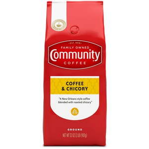 lot 1741 image: Community Coffee - Coffee and Chicory Medium-Dark Roast 32 oz Ground Coffee
