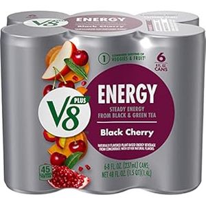 lot 1753 image: V8 V-FUSION BEVERAGE CHERRY 6-8FL.OZ cans
