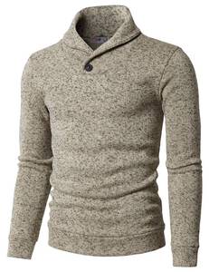 lot 1766 image: H2H Mens Casual Shawl Pullover Sweates V Neck Knitted Sweaters with Button Ivory US MAsia L - Retail $40