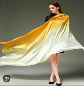 lot 1774 image: Wander Agio Womens Silk Like Shawl Party Wraps Evening Dress Bridesmaid Long Silkly Scarves for Wedding Colours Yellow 14