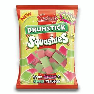 lot 1797 image: Squashies Drumstick Cherry & Apple - 120g (Pack of 2)