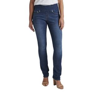 lot 1805 image: JAG Jeans Womens Petite Peri Mid Rise Straight Leg Pull-on Jeans, Anchor Blue AU315, 12 Petite - Retail $68