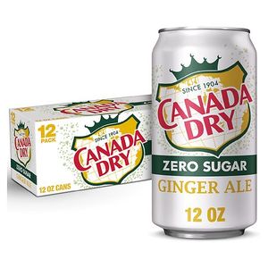 lot 1816 image: Canada Dry Caffeine Free Zero Sugar Ginger Ale Soda Pop  12 fl oz  12 Pack Cans