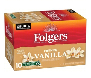 lot 1828 image: Folgers French Vanilla K-Cup Pods - 10 Count Box