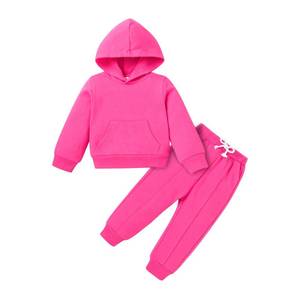 lot 1831 image: YOUNGER TREE Baby Clothes for Girls Boy Solid Color Hoodie and Sweatpants Outfit Toddler Sweatsuit (Rose red, 2-3 T) - Retail $23