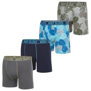 lot 1833 image: Body Glove 4 Pack Mens Underwear Boxer Briefs Anti Chafing Long Leg Boxer Briefs for Men w, Breathable Flex Fit XL - Retail $25