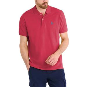 lot 1866 image: U.S. Polo Assn. Mens Classic Polo Shirt, Two-Button Closure Pique Polo Shirt, Summer Fashion Golf Shirt, Autumn Sky Red, XX-Large - Retail $26