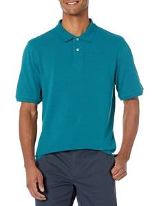 lot 1867 image: Amazon Essentials Mens Regular-Fit Cotton Pique Polo Shirt, Teal Blue, Medium