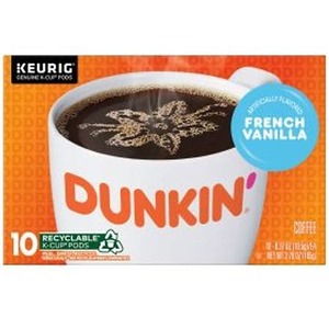 lot 1890 image: Dunkin French Vanilla Artificially Flavored Coffee  Keurig K Cup Pods  10 Count Box