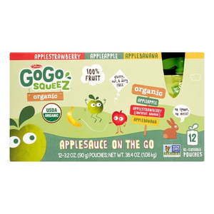 lot 1912 image: GoGo Squeez Organic Applesauce  Variety  3.2 Oz  6 Count